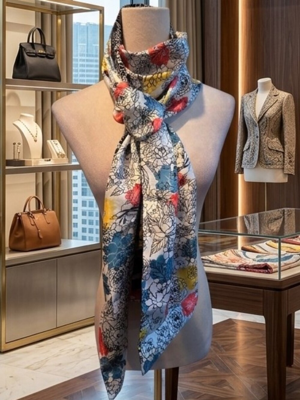 The Art Institute of Chicago 100% Silk Floral Art Scarf – Rare Museum Exclusive - Picture 2 of 5